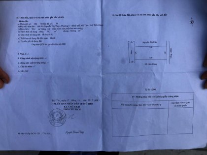 Bán 01 căn nhà Phường 6 Thành Phố Mỹ Tho. LH 0985147154