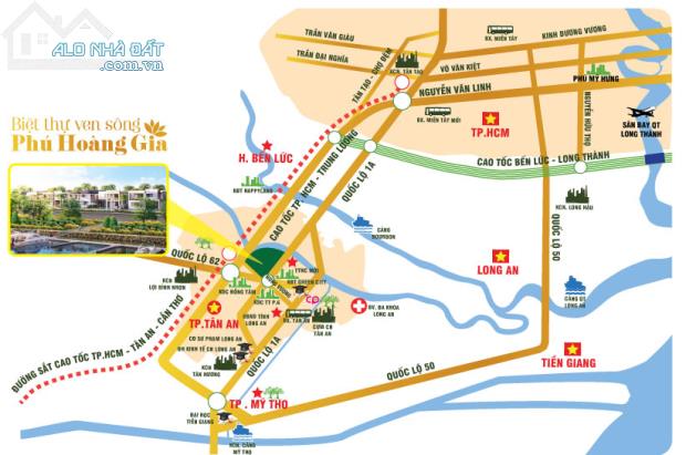 Đất Biệt thự ven sông TP Tân An 500-700m2 + sổ đỏ + ngân hàng hỗ trợ 70%
