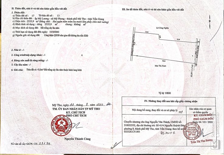 Bán mảnh vườn trồng full dừa, 2535m2