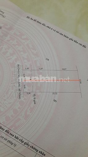 Bán đất MT đường Chủ Hoàng 3m xã An Thạnh Thủy ngang 6,5m